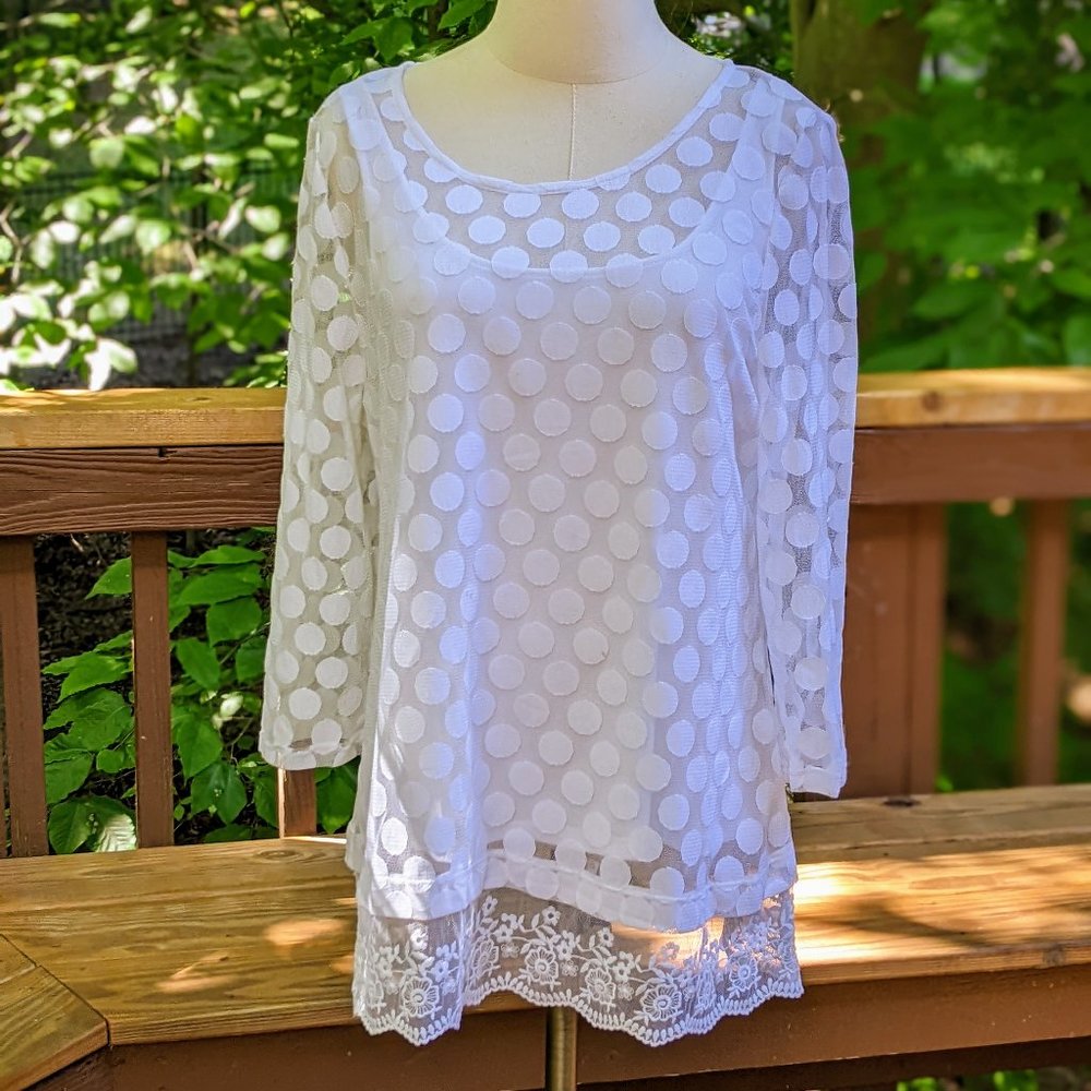 Alfani White Lace Tunic